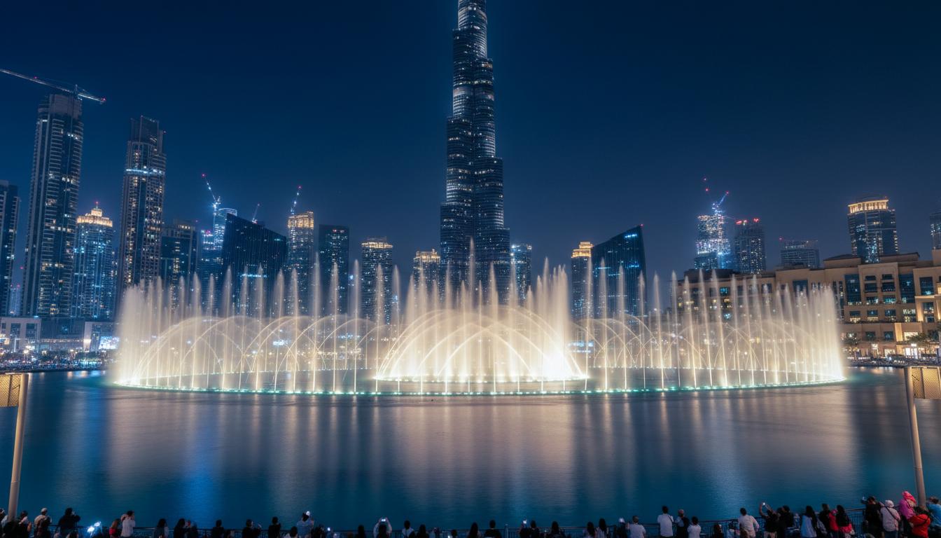 Dubai Fountain & Burj Khalifa at Night